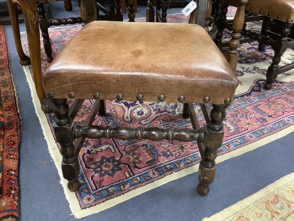 Four 1920's Carolean design dining chairs and a Flemish dining chair